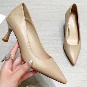 Pointed high heels fine heels shallow mouth wild single shoes